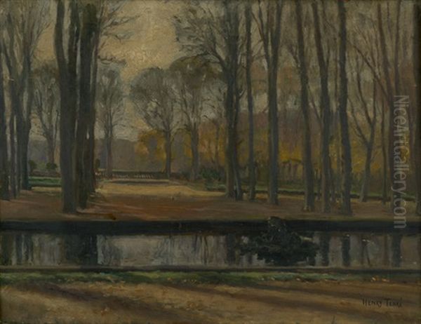 Herbst Im Park Von Fontainebleau (+ Dame Mit Rotem Sonnenschirm Auf Einer Wiese, Verso) - view 1