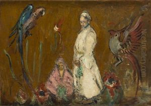 Figures With Parrots by Wlodzimierz Terlikowski