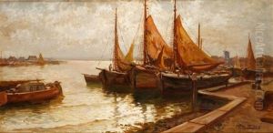 Bateaux De Peche, Port En Hollande by Kees Terlouw