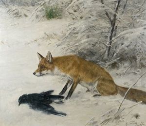 Fox In The Snow by Auguste Ternes