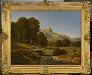 Paysage Aux Environs De Grenoble, En Fond La Chartreuse Et La Dent De Crolles by Abel Terral