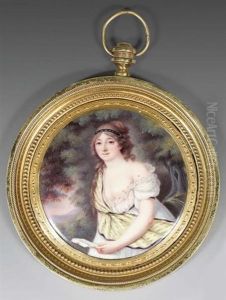 Jeune Femme Dans Un Parc La Poitrine Legerement Denudee by Elizabeth Terroux
