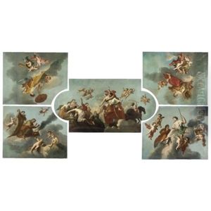 The Rape Of Proserpine And The Four Seasons (set Of 5) by Augustus Terwesten