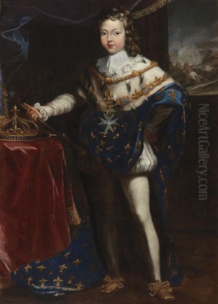Portrait Of The Young King Louis Xiv In Coronation Robes - view 1