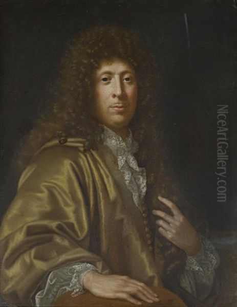 Portrait Of A Gentleman In A Gold Silk Mantle And A White Lace Chemise, Seated - view 1