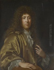 Portrait Of A Gentleman In A Gold Silk Mantle And A White Lace Chemise, Seated