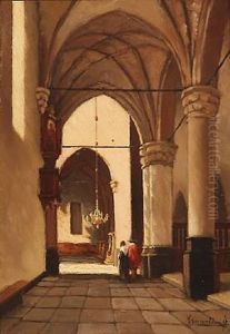Monastery Interior by Jan Baptiste Tetar van Elven