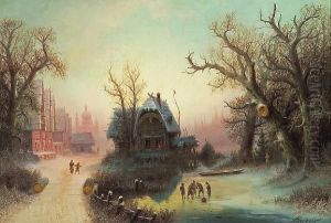 A Russian Village In Winter