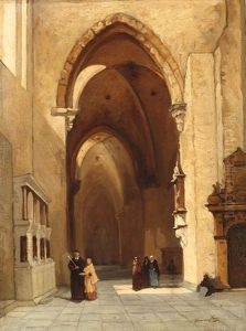 Church Interior by Jan Baptiste Tetar van Elven