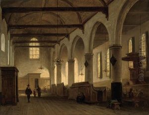 The Bakenesserkerk, Haarlem (after Johannes Bosboom) by Jan Baptiste Tetar van Elven