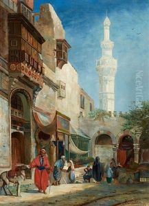 Vue D'un Marche Au Caire by Paul Constantin Dominique Tetar van Elven