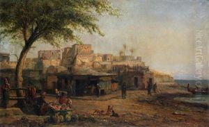 Marche Devant Le Port En Orient by Pierre (Henri Theodore) Tetar van Elven