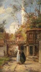 Orientalische Strasenszene by Pierre (Henri Theodore) Tetar van Elven