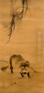 Painting With Ink On Silk by  Tetsuzan
