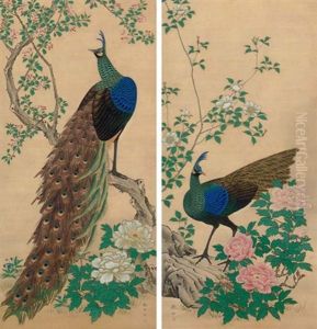 Peacocks (+ Peonies; Pair) Peacocks (+ Peonies; Pair)