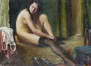 Kvinna I Sin Boudoir by Karoly Teuchert