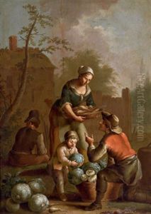 Gemuseverkaufer by Franz-Joseph (Weber) Textor