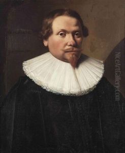 Portrait Of Jacob Josiasz. Wybo, Burgomaster Of The City Hoorn In A Black Costume With A White Collar