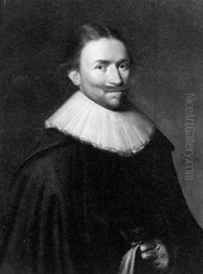Portrait Of A Gentleman Wearing A Black Costume And White Ruff, Holding A Glove