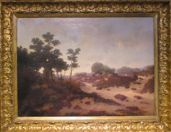 A Shepherd With His Flock On The Heath - view 1