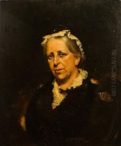 Portrait Of A Lady, Florence, 1883 by Henry Jones Thaddeus