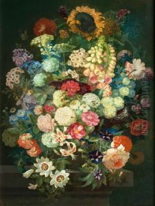 Paar Gegenstucke: Uppige Blumenstilleben by Wolf Thaler