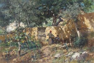 Summer Day In Capri (1893) by Adolf Gustav Thamm