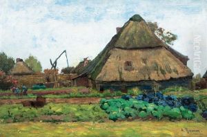 Farmyard by Adolf Gustav Thamm