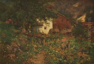 Hute Mit Rosengarten In Taufers/sudtirol by Adolf Gustav Thamm