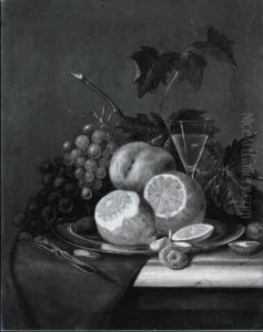 Stilleben Mit Fruchten, Einem Zinnteller Und Einem Gefullten Glas Stilleben Mit Fruchten, Einem Zinnteller Und Einem Gefullten Glas