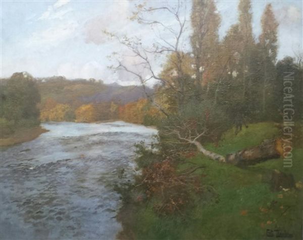 Romantiskt Landskap Med Byggnader Och Figurer - view 1