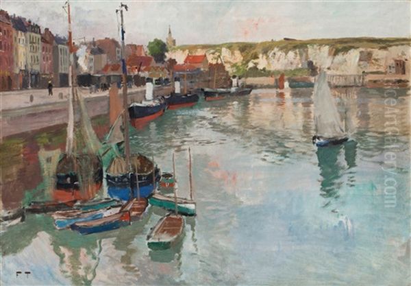 Romantiskt Landskap Med Byggnader Och Figurer - view 1