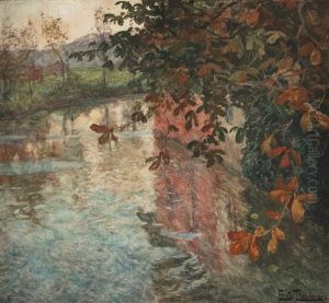 River Scene by Frits Thaulow