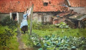 Woman In A Garden by Frits Thaulow