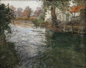 River Scene by Frits Thaulow