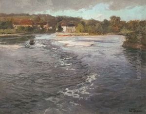 Elven Dordogne Ved Beaulieu, Frankrike by Frits Thaulow