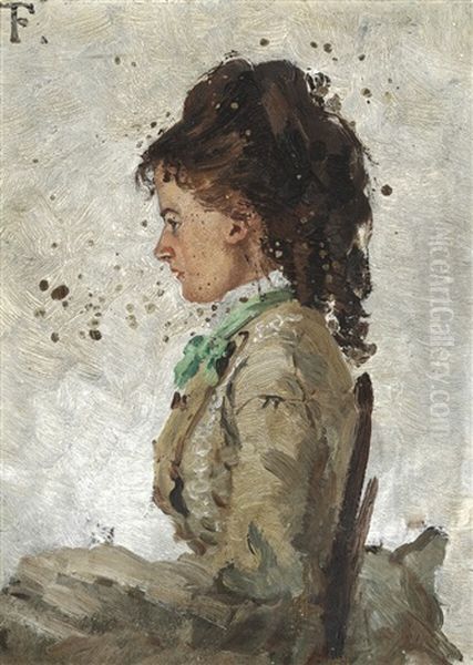 Portrait Of The Painter's First Wife Ingeborg Charlotte Gad (1852-1908) - view 1