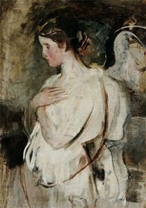 Portrait Of Young Woman by Abbott Handerson Thayer