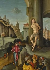 The Martyrdom Of Saint Sebastian by The Master of the Figdor St Eustache