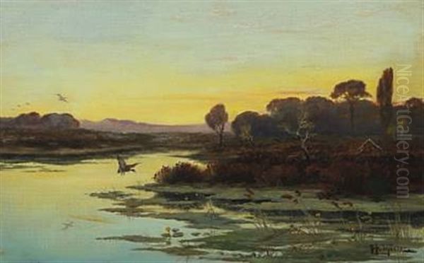 Landscape Near Eppendorf At Sun Set - view 1