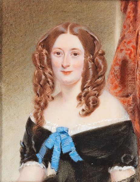 A Portrait Of A Lady With Red Hair And Long Curls - view 1