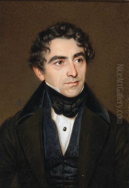 A Portrait Of A Gentleman With Dark Her And Thick Eyebrows - view 1