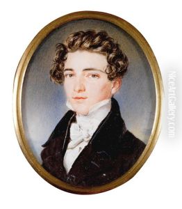 Bildnis Eines Jungen Herrn Mit Lockigem Haar by Robert Theer