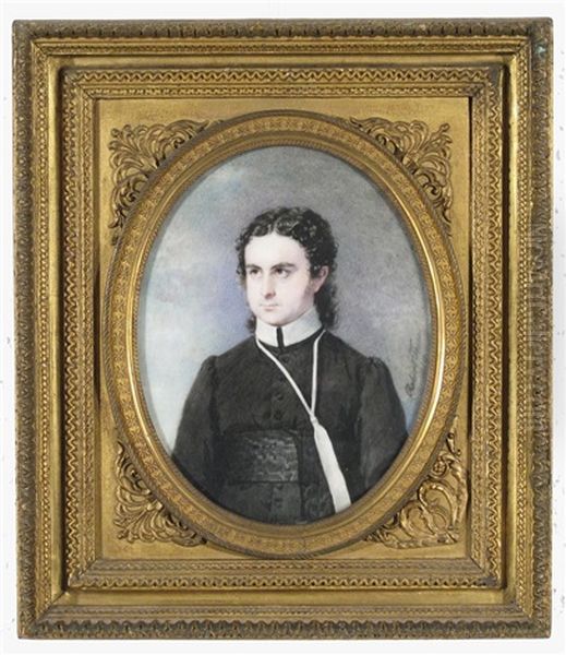 Father Wilhelm Sedlaczek (1793-1848), In Black Robes With A White Tassel - view 1