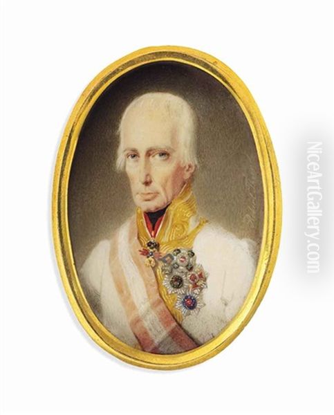 Francis I (1768-1835), Emperor Of Austria, In White Uniform, Wearing The Jewel Of The Order Of The Golden Fleece And The Sash And Breast-star Of The Imperial Austrian Order Of Maria Theresa - view 1