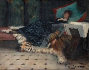 Couchwith Resting Lady by Ferdinand Max Bredt