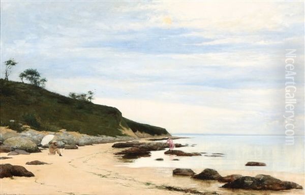 The Artist At Work On The Beach - view 1