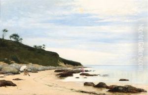 The Artist At Work On The Beach by Robert Thegerstroem