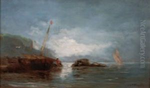 Marine Au Clair De Lune by Antoine-Charles Thelot