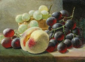 Still Life Of Grapes And Peach by John Augustus Thelwall